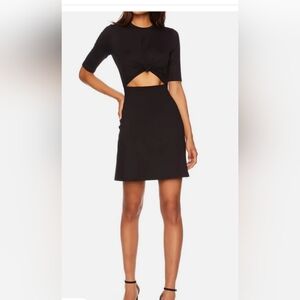 Susana Monaco Knotted-Front Stretch Cutout mini dress in black